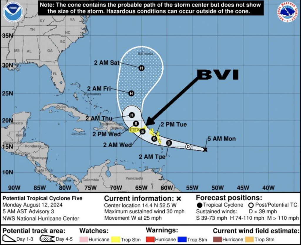 BVI now under tropical storm watch